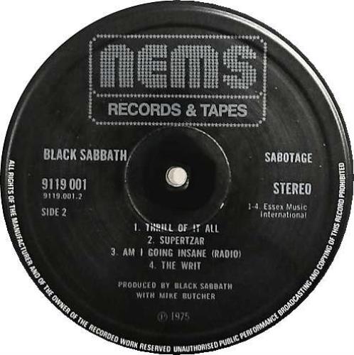 Black Sabbath Sabotage - 1st - EX UK vinyl LP album (LP record